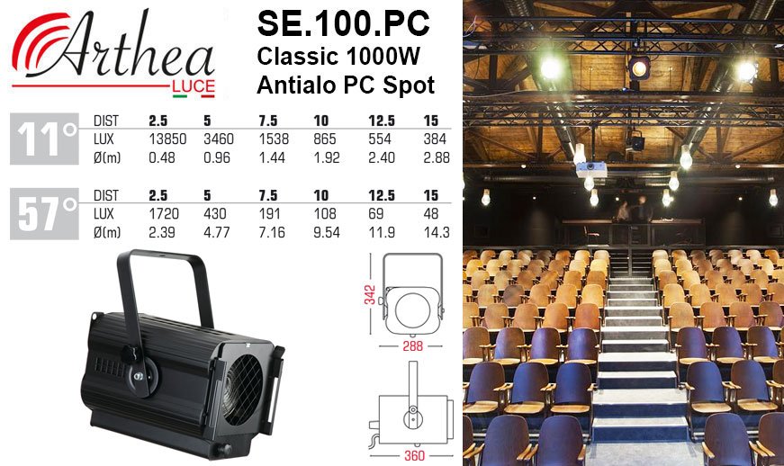 Arthea Luce SE.100.PC 1000W PC Spot