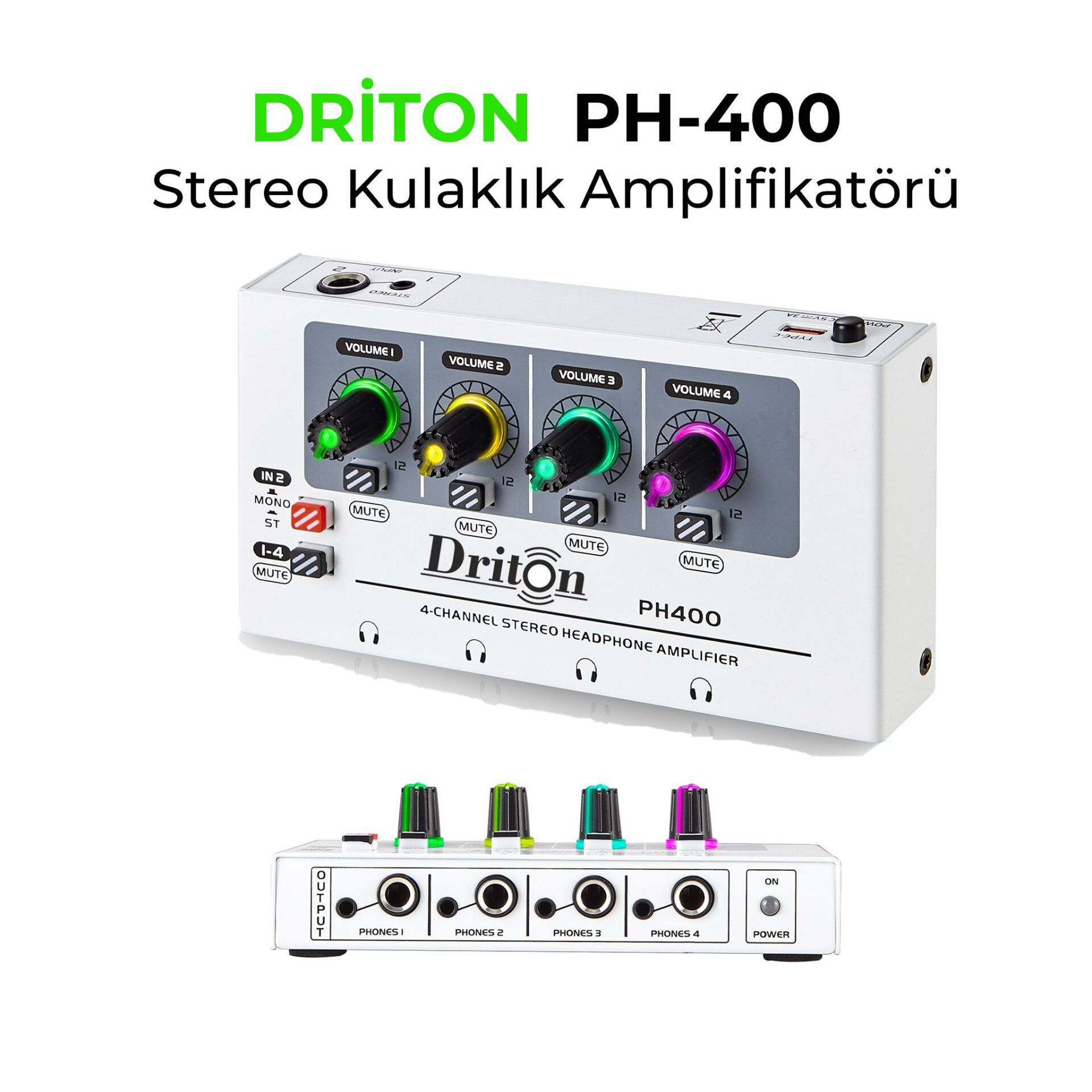 Driton PH400 4 Kanal Stereo Kulaklık Amplifikatörü