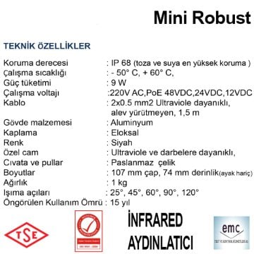 Mini Robust Uzun Menzilli infared Projektör
