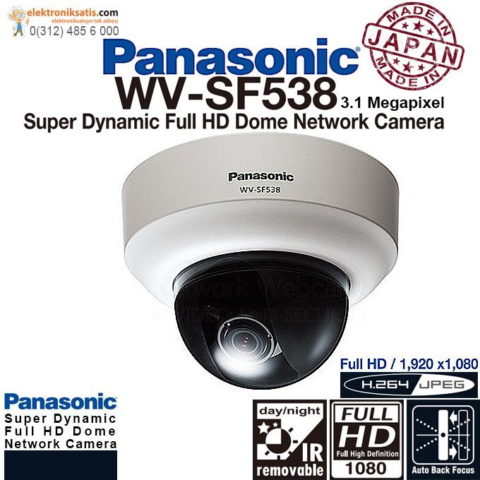 Panasonic WV-SF538 Sabit Dome Kamera
