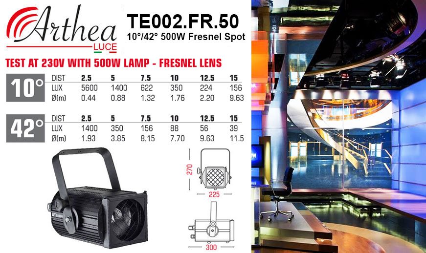 Arthea Luce 10°/42° 500W Fresnel Spot