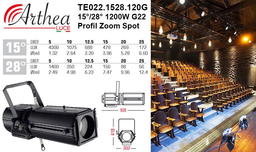 Arthea Luce 12° 1000W Profil Zoom Spot