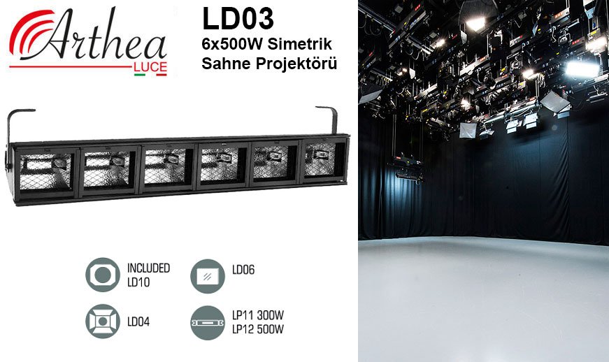 Arthea Luce 6x500W Simetrik Sahne Projektörü