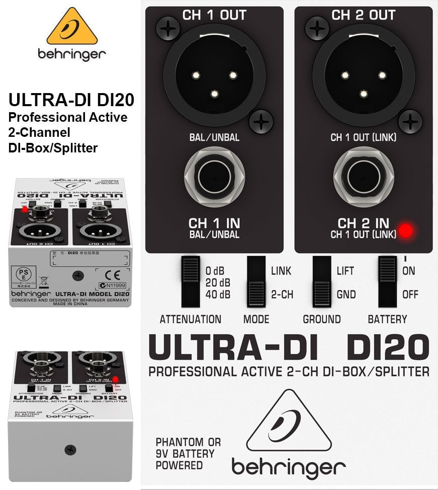 Behringer ULTRA-DI DI20 Aktif DI-Box