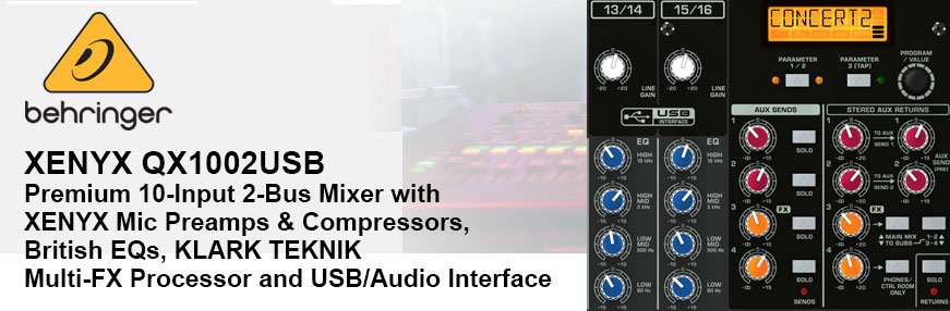 Behringer XENYX QX1002USB 10 Kanal Ses Mikseri