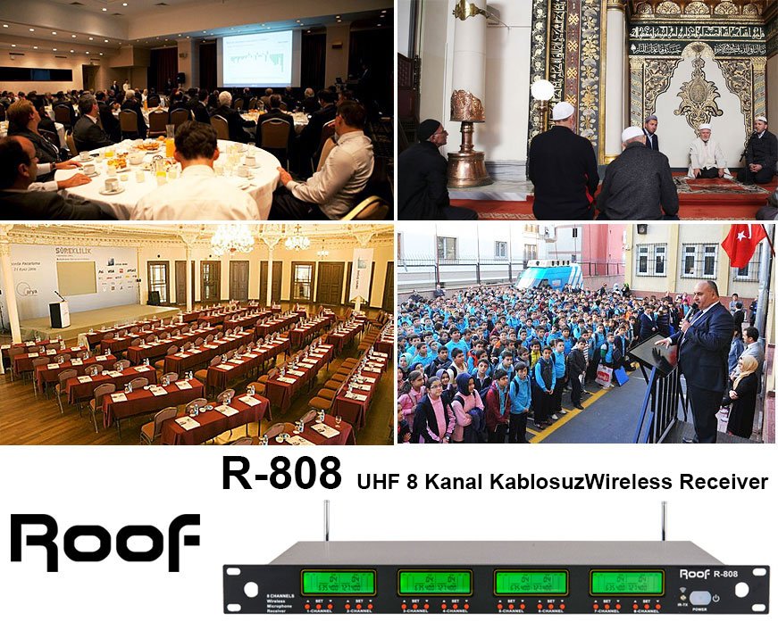 Roof R-808 UHF 8 Kanal Kablosuz Wireless Receiver