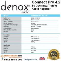 Denox Connect Pro 4.2 Su Geçirmez Trafolu Kabin Hoparlör