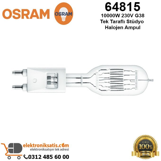 Osram 64815 10000 Watt 230 Volt G38 Tek Taraflı Stüdyo Halojen Ampul