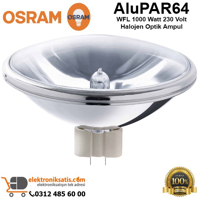 Osram aluPAR64 WFL 1000 Watt 230 Volt Halojen Optik Ampul