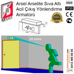 Arsel Arselite Sıva Altı Acil Çıkış Yönlendirme Armatürü