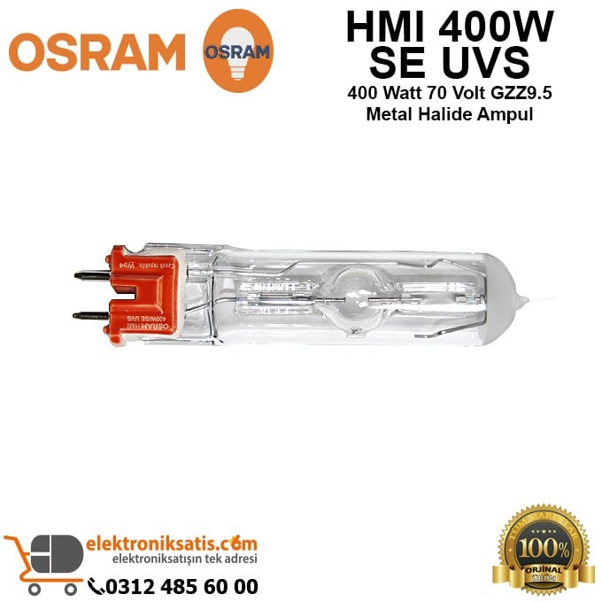 Osram HMI 400W SE UVS 400 Watt 70 Volt GZZ9.5 Metal Halide Ampul