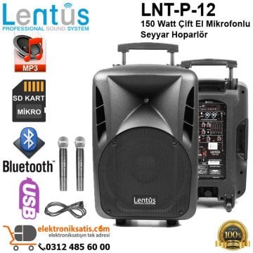Lentus LNT-P-12E Çift El Seyyar Hoparlör