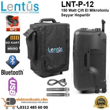 Lentus LNT-P-12E Çift El Seyyar Hoparlör