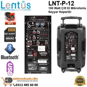 Lentus LNT-P-12E Çift El Seyyar Hoparlör