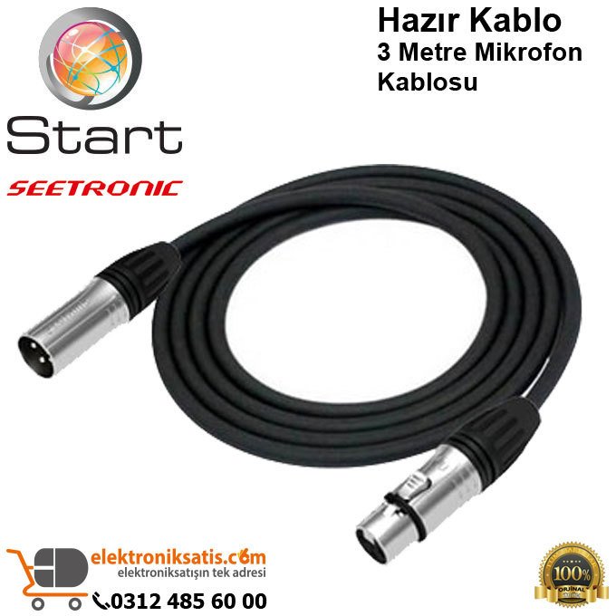 Mikrofon Kablosu 3 Metre XLR-XLR