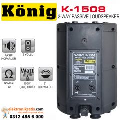 König K-1508 8'' Pasif Hoparlör
