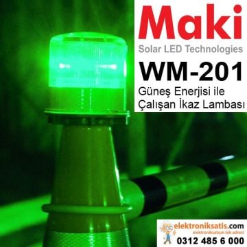 Maki WM-201 Güneş Enerjisi ile Çalışan Yeşil ikaz Lambası