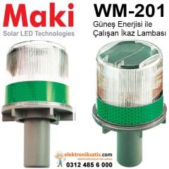 Maki WM-201 Güneş Enerjisi ile Çalışan Yeşil ikaz Lambası