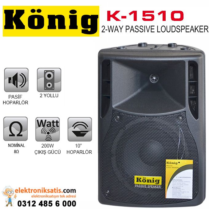 König K-1510 10'' Pasif Hoparlör