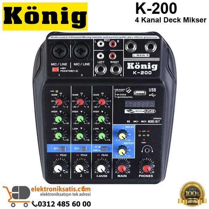 König K-200 4 Kanal Deck Mikser