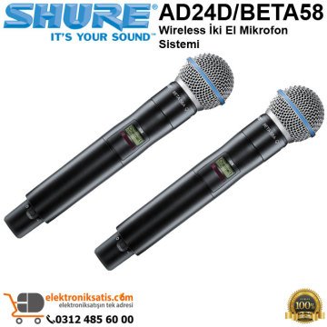 Shure AD24D/BETA58 Wireless iki El Mikrofon Sistemi