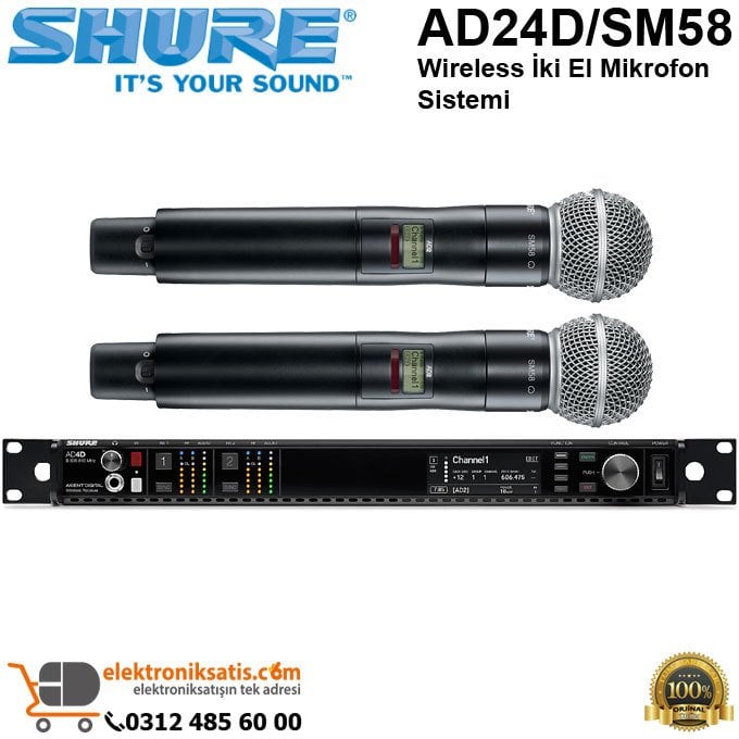 Shure AD24D/SM58 Wireless iki El Mikrofon Sistemi
