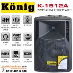 König K-1512A 12 inc Aktif Hoparlör