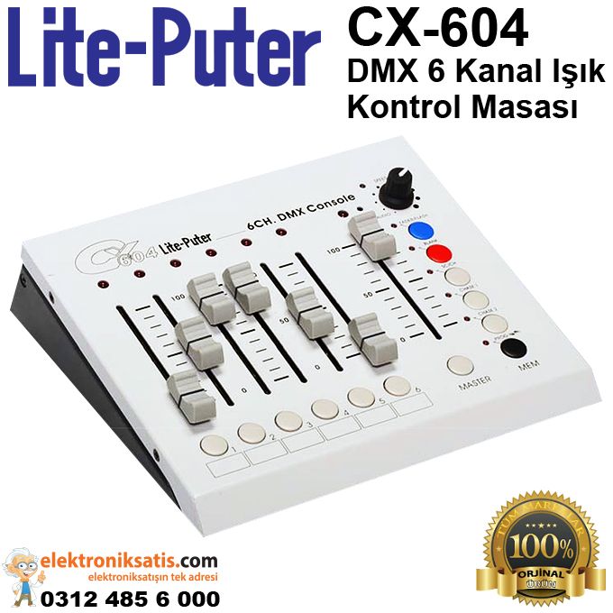 Lite Puter CX-604 DMX 6 Kanal Işık Kontrol Masası