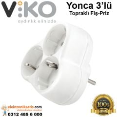 Viko Yonca Üçlü Topraklı Fiş-Priz