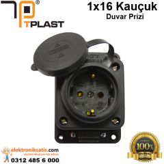 Tplast 1x16 Kauçuk Duvar Prizi
