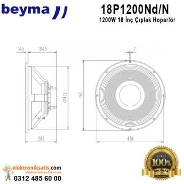 Beyma 18P1200Nd/N 18 inç 45 cm Hoparlör