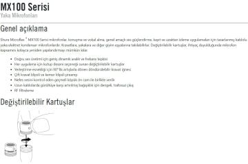 Shure MX180/N Profesyonel Yaka Mikrofonu Muhafazası (Kartuş Yok)