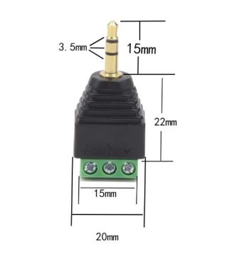 Start 3,5 mm Klemesli Stereo jak Erkek