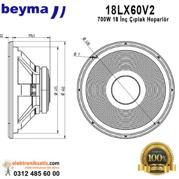 Beyma 18LX60V2 18 inç 45 cm Hoparlör