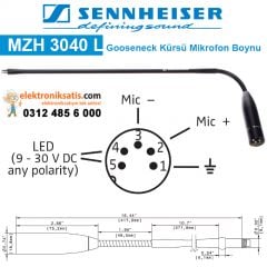 Sennheiser MZH 3040 L Masa Tipi Gooseneck Kaz Boynu Kürsü Mikrofon