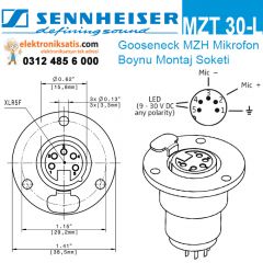 Sennheiser MZT 30-L Gooseneck MZH Mikrofon Boynu Montaj Soketi