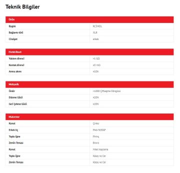 REAN RC3MDL Şase Tipi Lehim pabuçlu 3 kutuplu erkek XLR yuvası