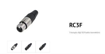 REAN RC3F Kablo Tipi 3 kutuplu dişi XLR Kablo Konnektörü