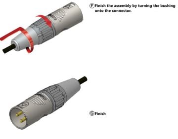 REAN RC3M 3 kutuplu erkek XLR kablo Konnektörü