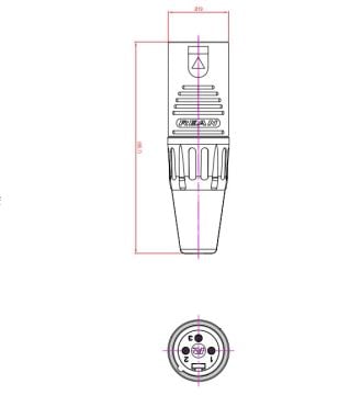REAN RC3M 3 kutuplu erkek XLR kablo Konnektörü