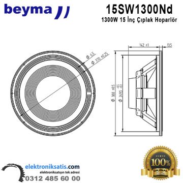 Beyma 15SW1300Nd 15 inç 38 cm Hoparlör