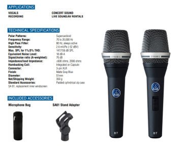 AKG D7 S Vokal Mikrofon