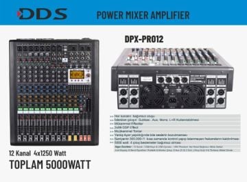 DDS DPX-PRO12 12 Kanal USB 4x1250 Watt Power Mikser