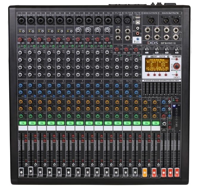 DDS DPX-PRO16 16 Kanal USB 4x1250 Watt Power Mikser / DDS DPX-PRO
