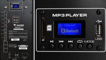 WAP-15505 400 Watt 15 2 Yollu 2 El Telsiz Mikrofon Bluetooth Kabin Hoparlör