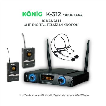 KÖNİG K-312 YY  Yaka Yaka Telsiz Mikrofon