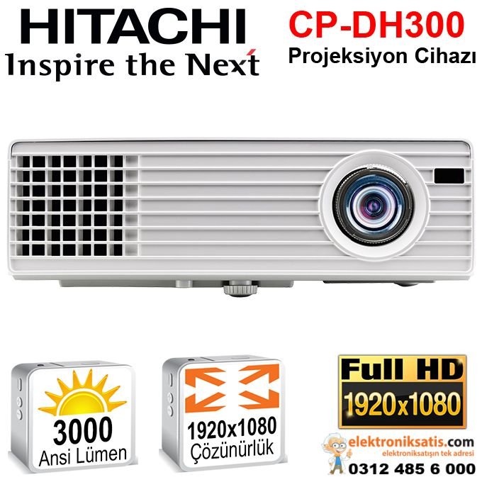 Hitachi CP-DH300 Full HD 3000 Ansi Lümen Projeksiyon Cihazı
