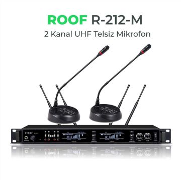 ROOF R-212 MM UHF Telsiz 2 Kürsü Mikrofon