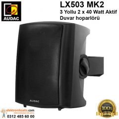AUDAC LX503 MK2 3 Yollu 2x40 Watt Siyah Aktif Duvar hoparlörü