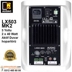 AUDAC LX503 MK2 3 Yollu 2x40 Watt Beyaz Aktif Duvar hoparlörü